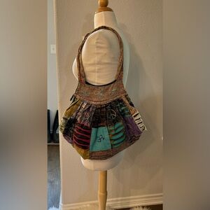 Multicolor Patchwork multimedia embroidered unbranded boho purse Bag